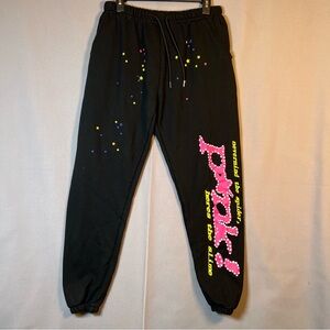 Spider Worldwide Sp5der Young Thug Black Sweatpants Sz L Spider Pink!